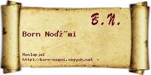 Born Noémi névjegykártya